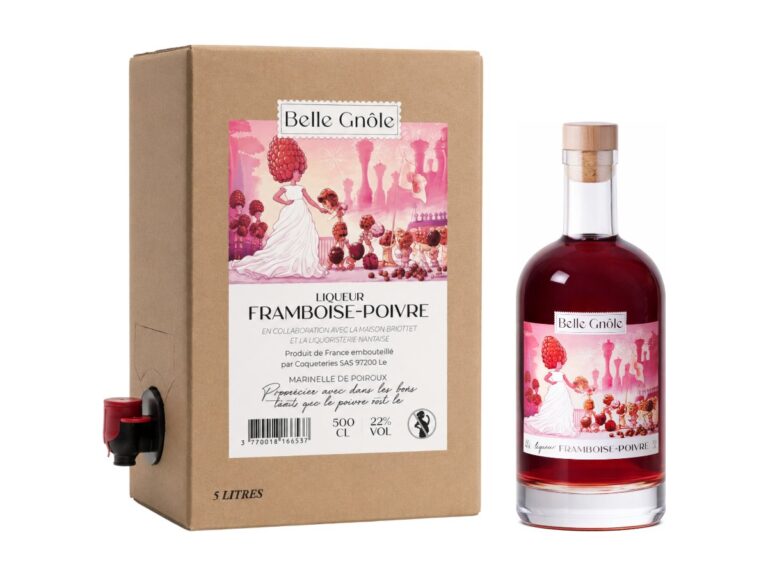 Belle Gnôle liqueur Framboise-Poivre en BIB 5 litres et en bouteille